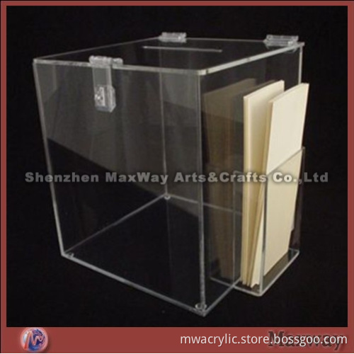 Crystal durable 2-pocket acrylic name card display holder/container